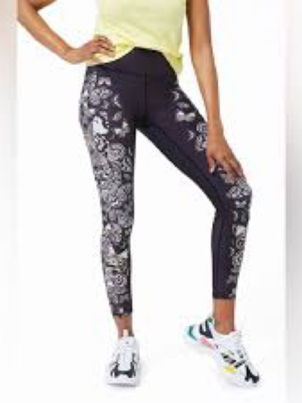 Terez High-Waist Black Butterfly Print Leggings size medium